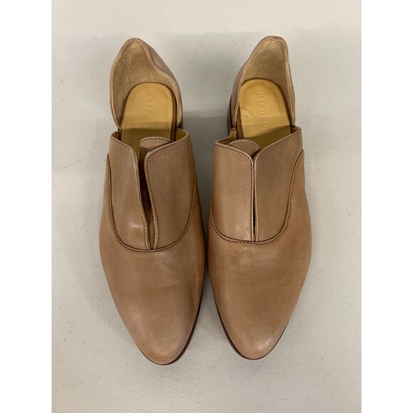 Nisolo 9.5 Almond Brown Emma D'orsay Classic Leather Oxford Mule Loafer Shoes - Picture 3 of 7